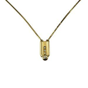 18 Karat Yellow Gold Diamond Pendant Necklace #19257